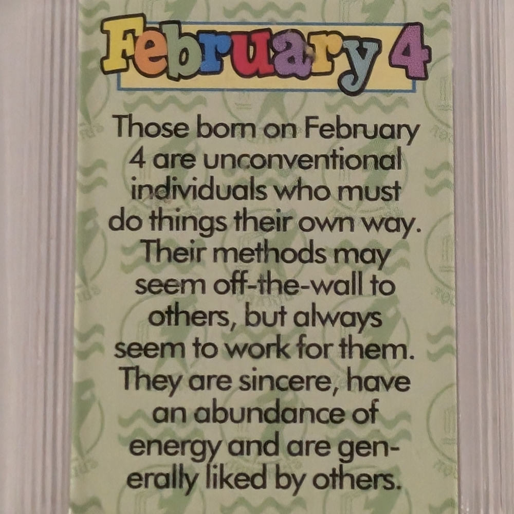 Vtg February 4th Birthday Keychain Key Ring - Picture 4 of 5